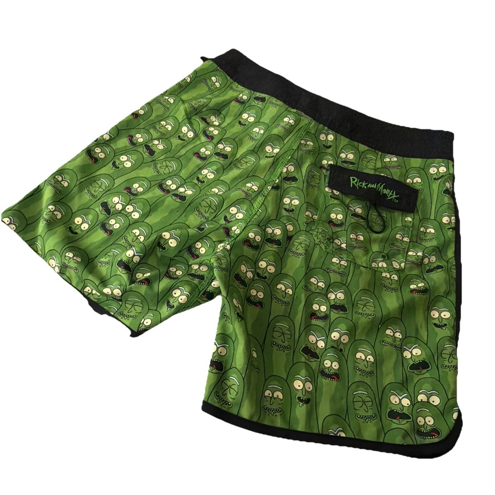 Rick and Morty Board Shorts Adult Men's Swim Trunks   Size 32 Beach Pool‎ Resort